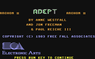 Archon II - Adept Title Screen